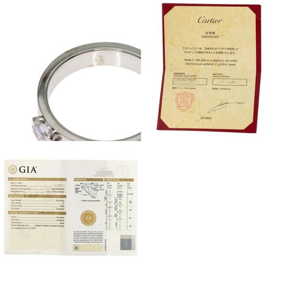 CARTIER 18k Silver Diamond Love Ring #50 - Picture 10 of 11